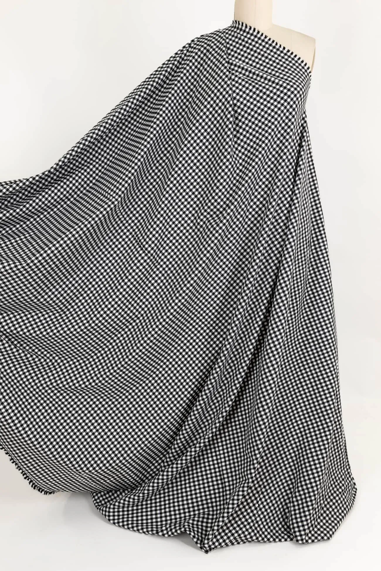 Ace Black And White Check Stretch Woven