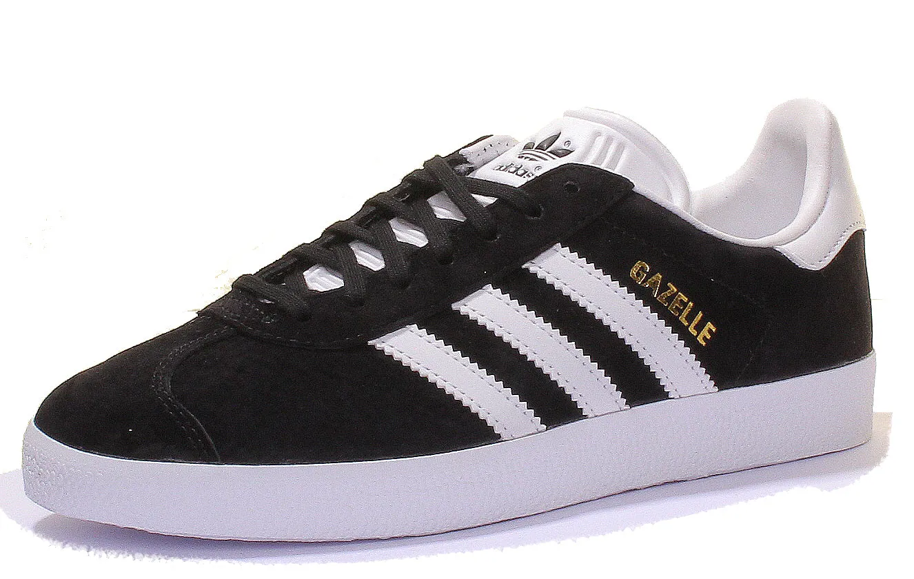 Adidas Gazelle Suede Leather Trainers In Black White