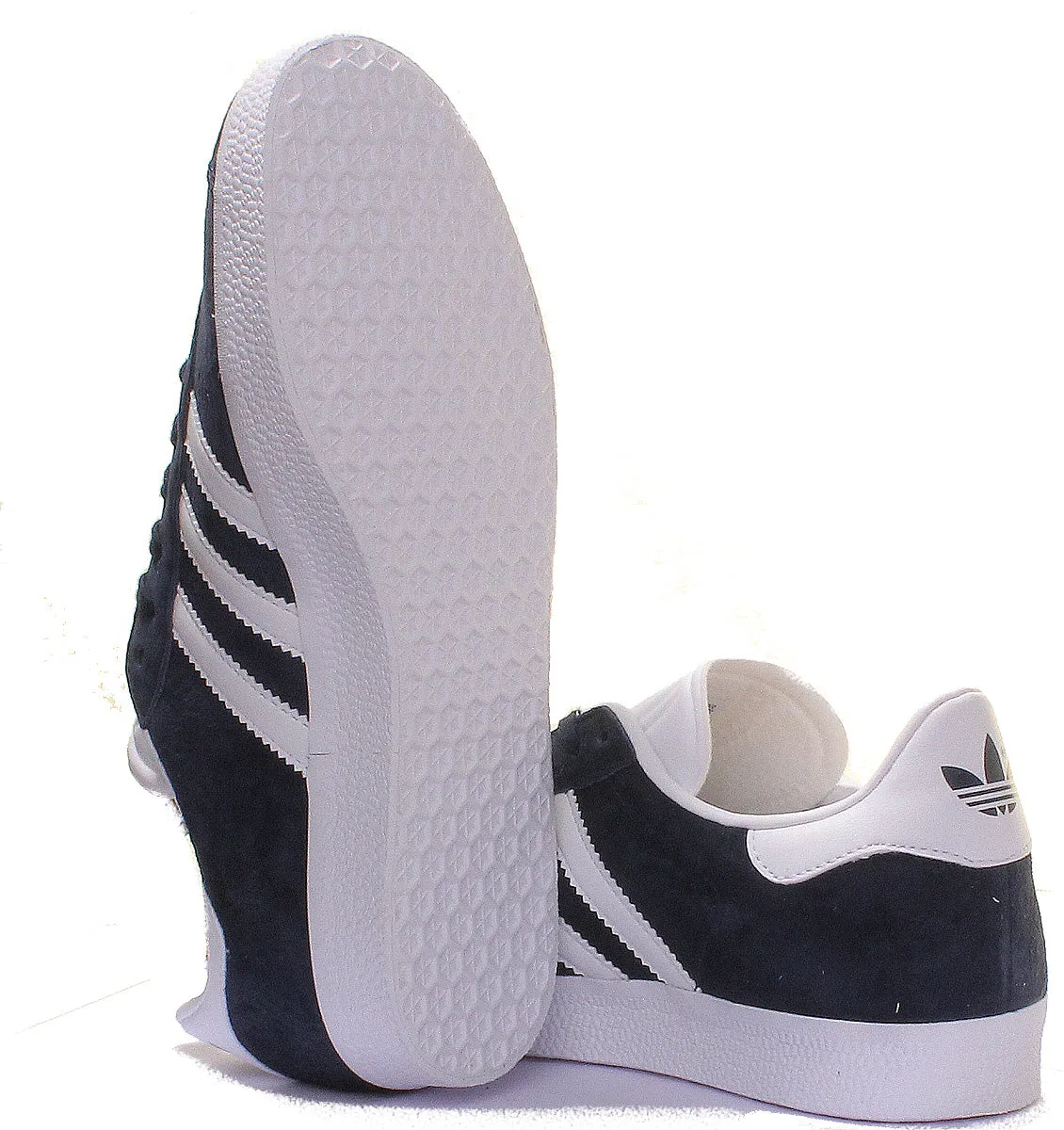 Adidas Gazelle Suede Leather Trainers In Navy White