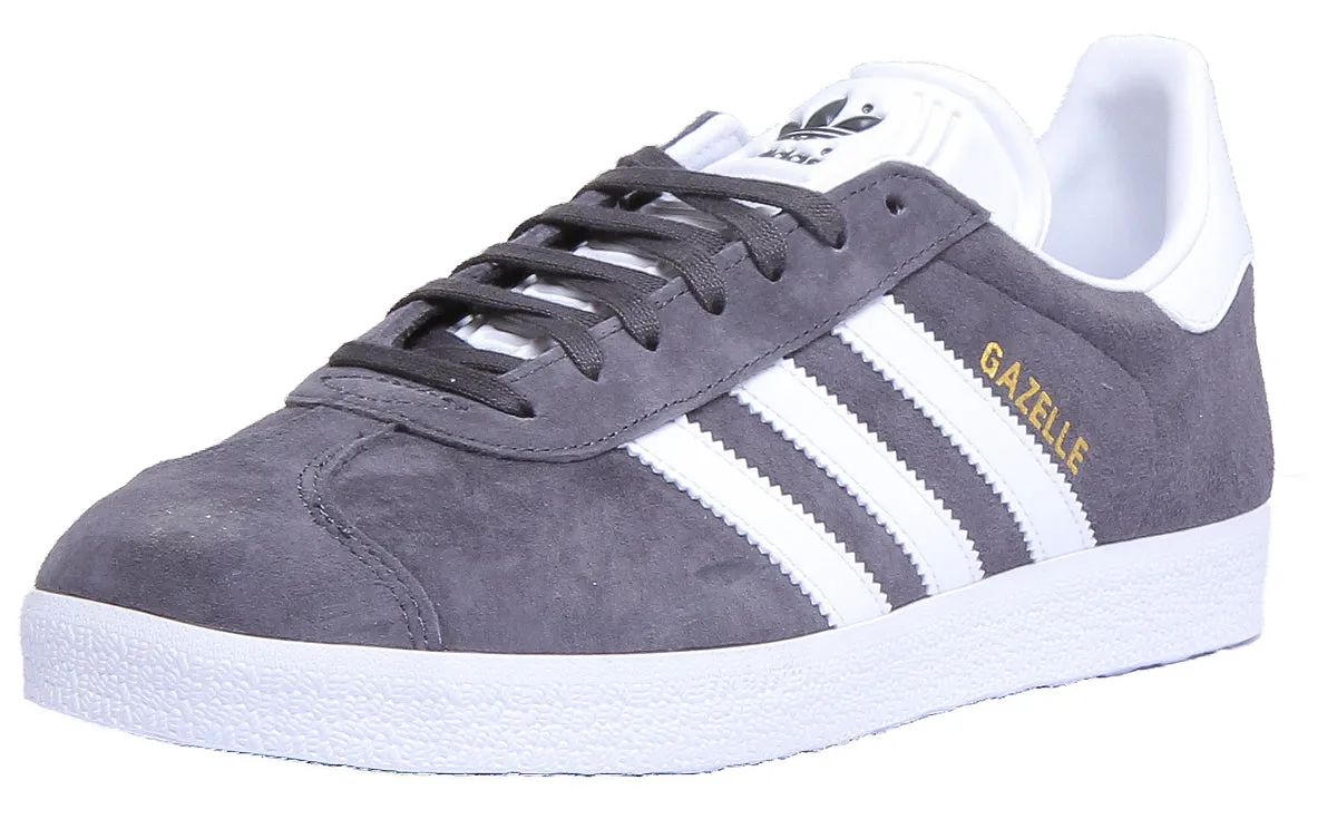 Adidas Gazelle Suede Trainers In Grey White