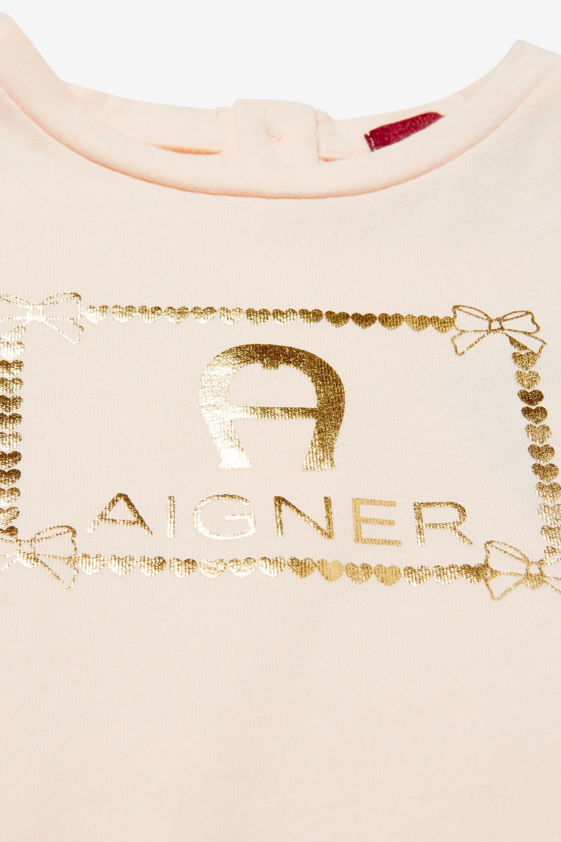 Aigner Girls Cotton And Tulle Logo Dress