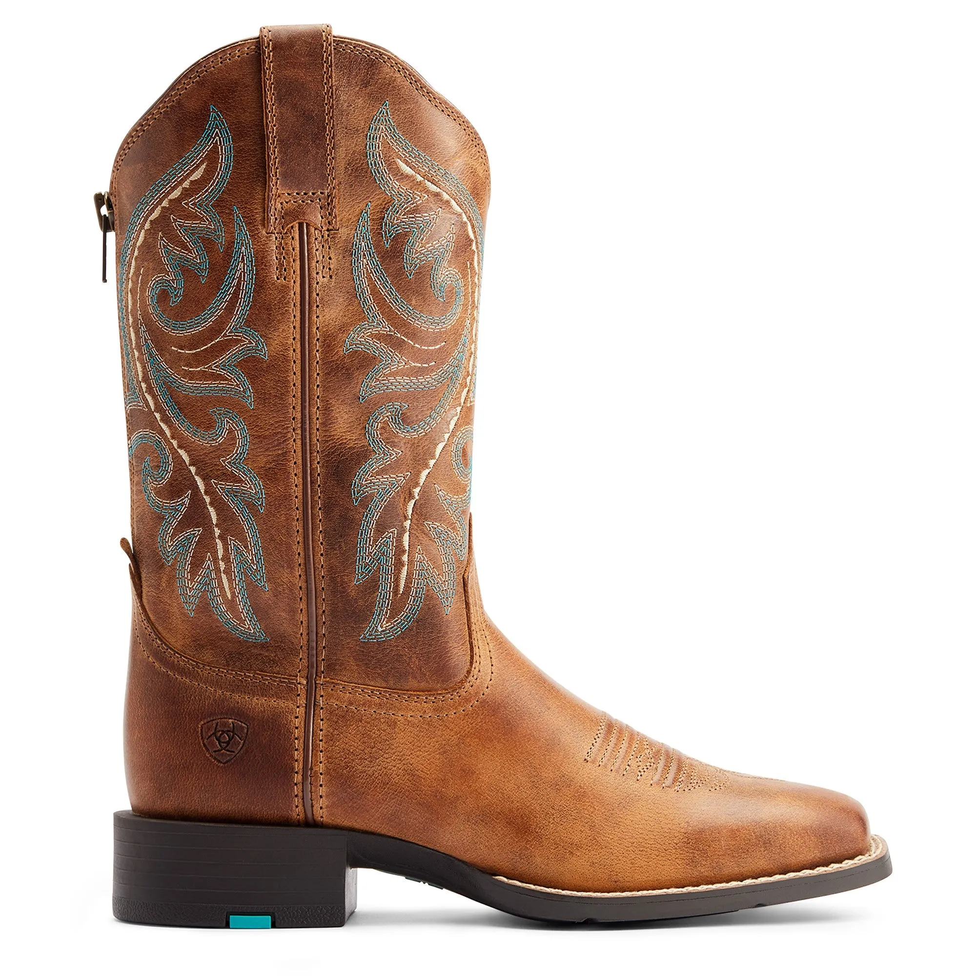 Ariat Ladies Round Up Back Zip Desert Sand Tan Western Boots 10044432