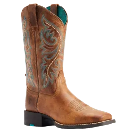 Ariat Ladies Round Up Back Zip Desert Sand Tan Western Boots 10044432