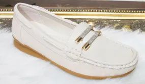 Beige Comfort loafer with diamante banding (Evening Performance)