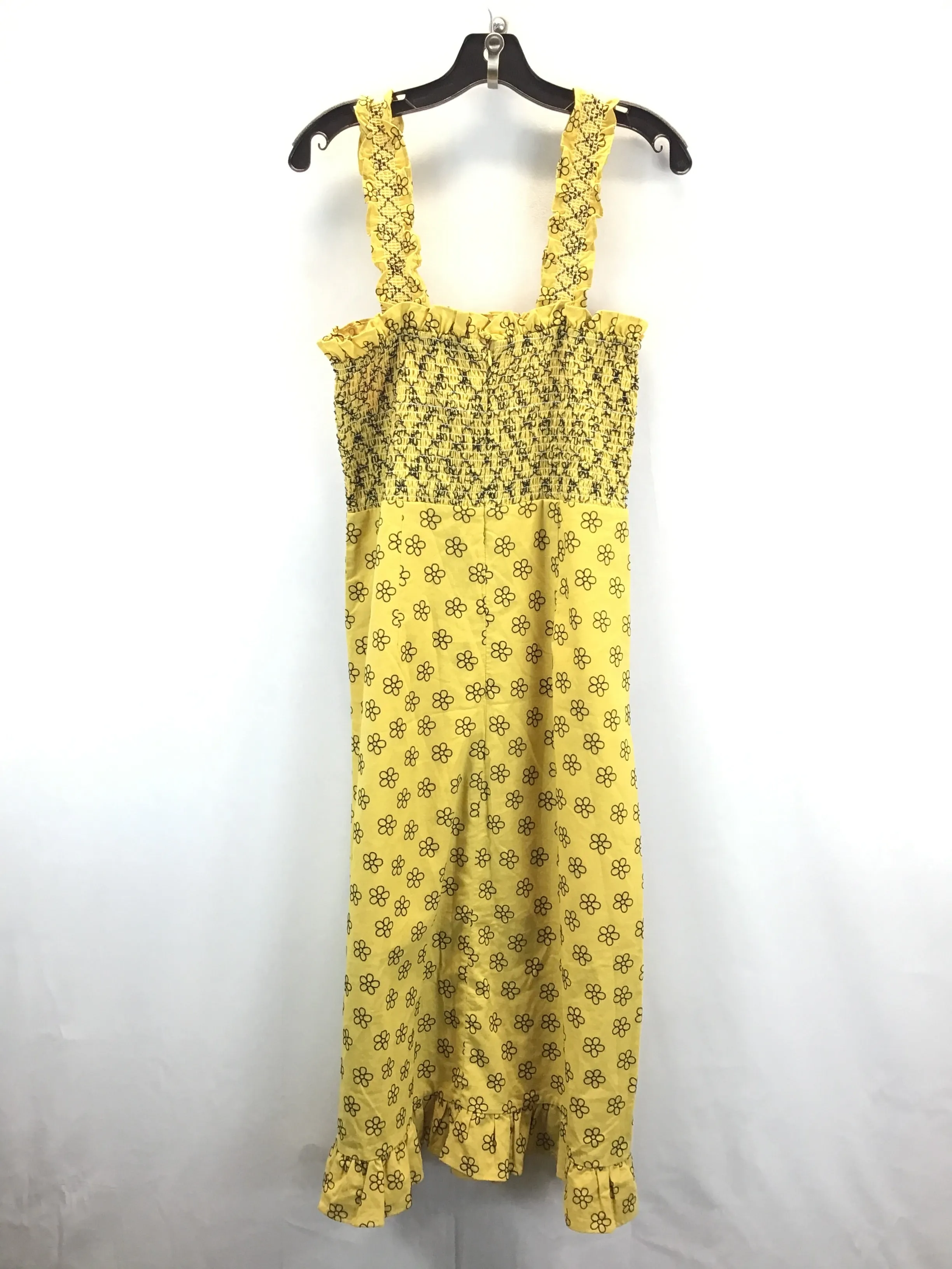 Black & Yellow Dress Casual Maxi Clothes Mentor, Size L