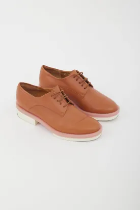 Brown Leather Platform Derby