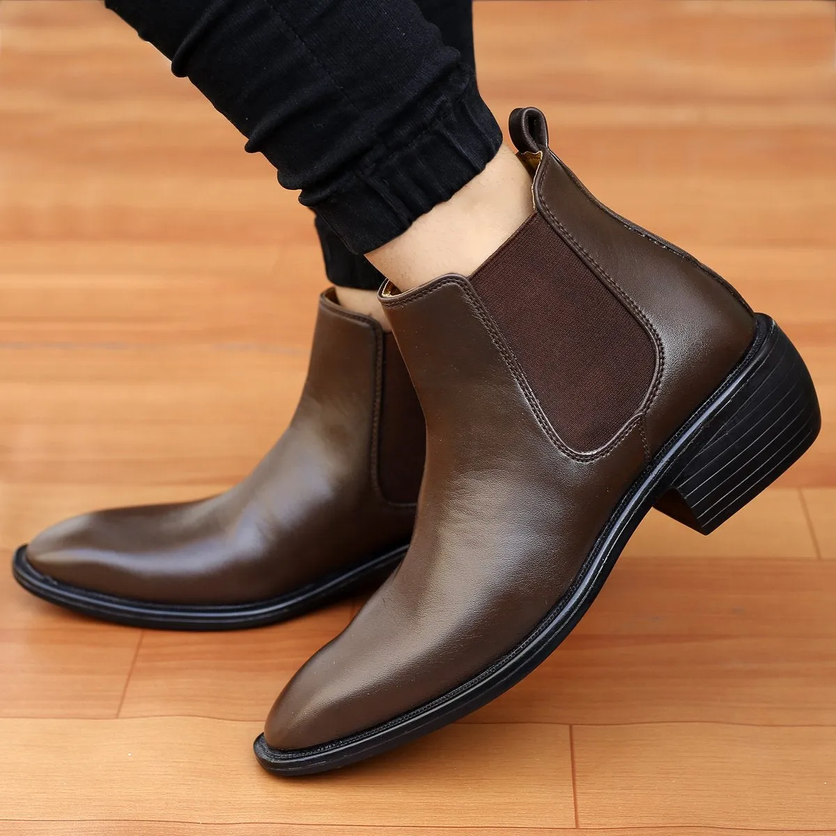 Bxxy's Vegan Leather Ultra Stylish Comfortable Slip-on Chelsea Boots for Men