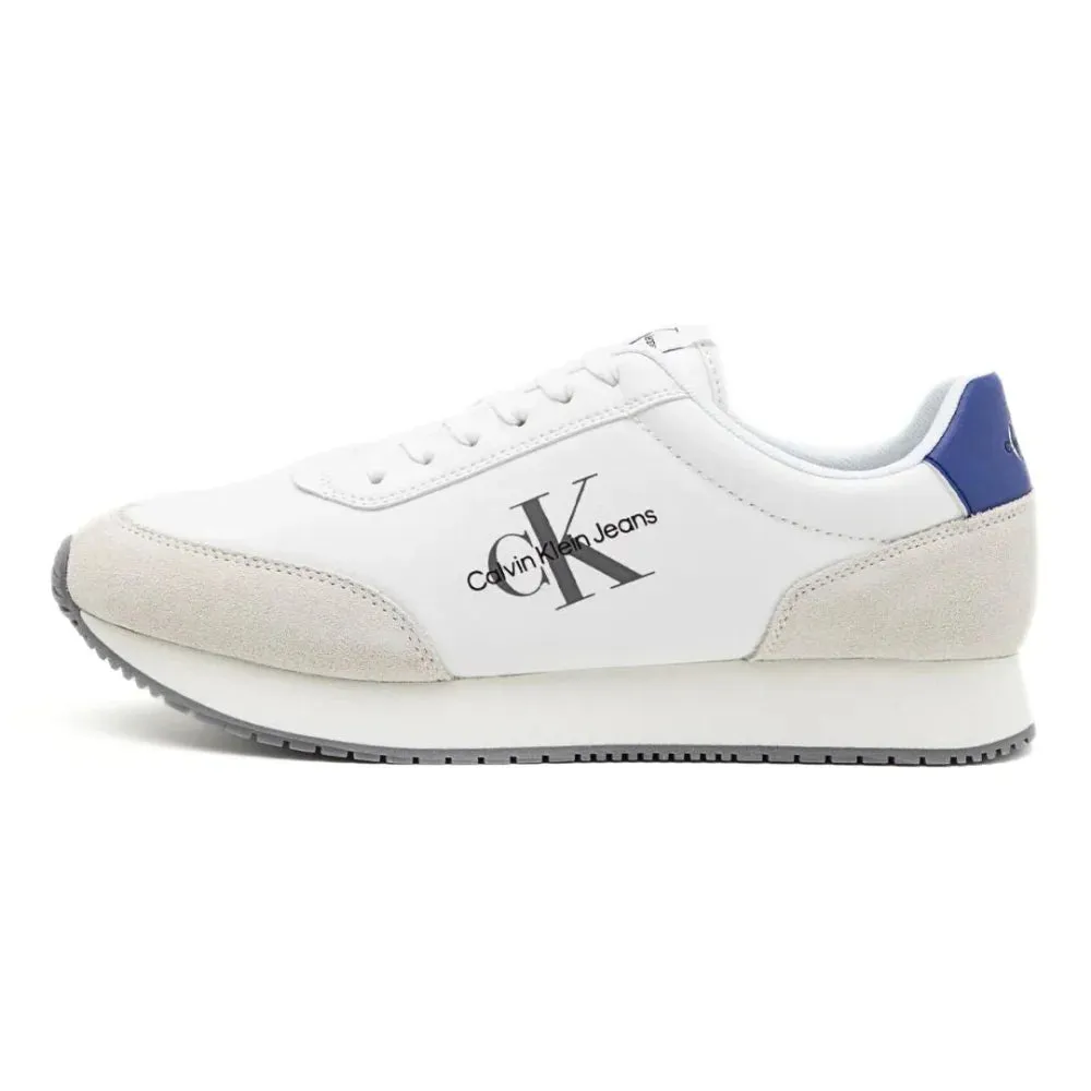 Calvin Klein Jeans Retro Runner Low Mix MTL Trainer - WHTBLU