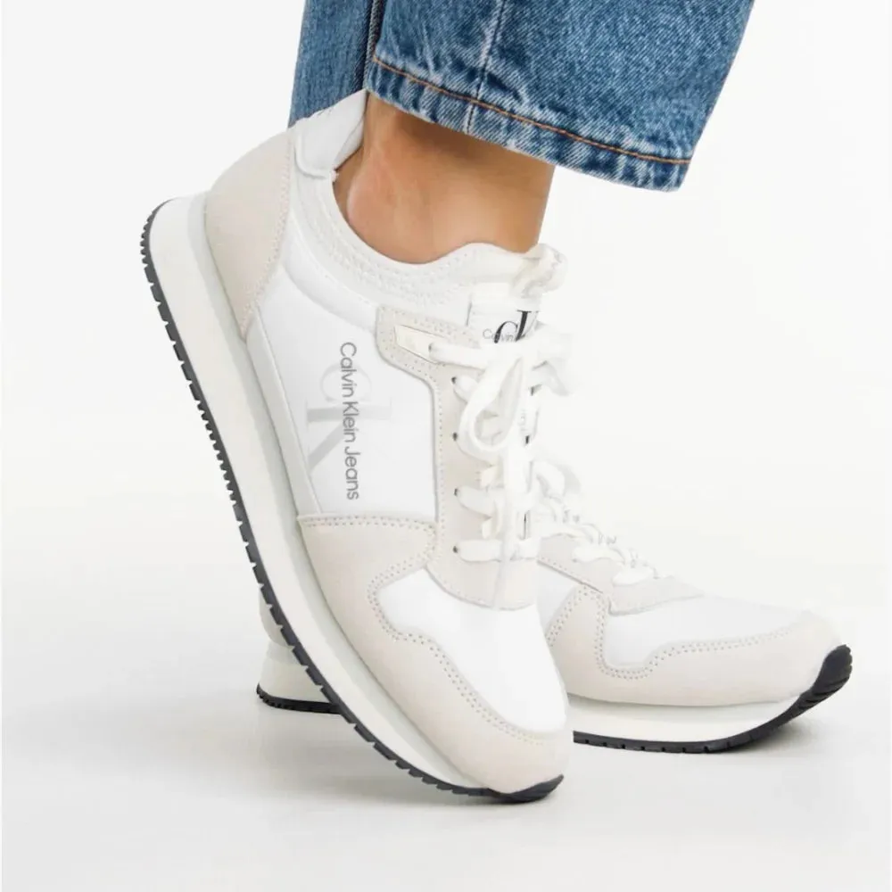 Calvin Klein Jeans Runner Sock Laceup Ny-Lth Wn YW0YW00840-WHT