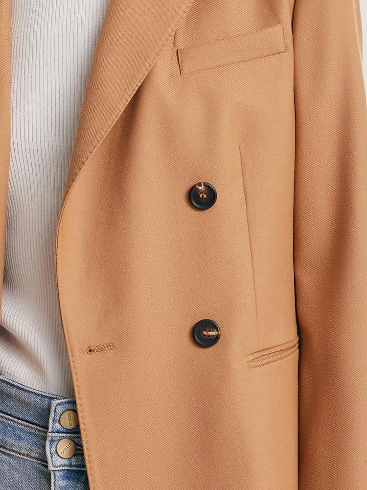 Camel Worsted Woolen Blazer