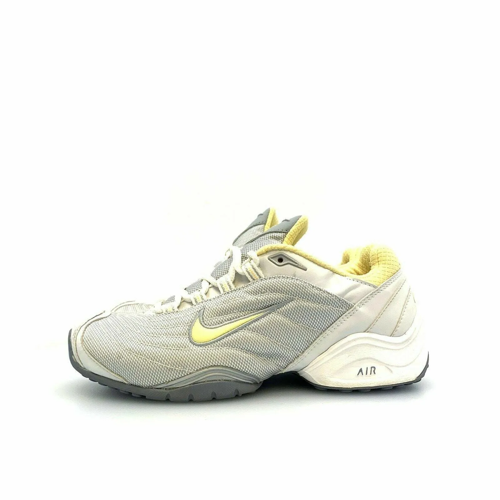 Captivating Nike Air Womens Size 6 Silver Yellow Training Athletic Shoes