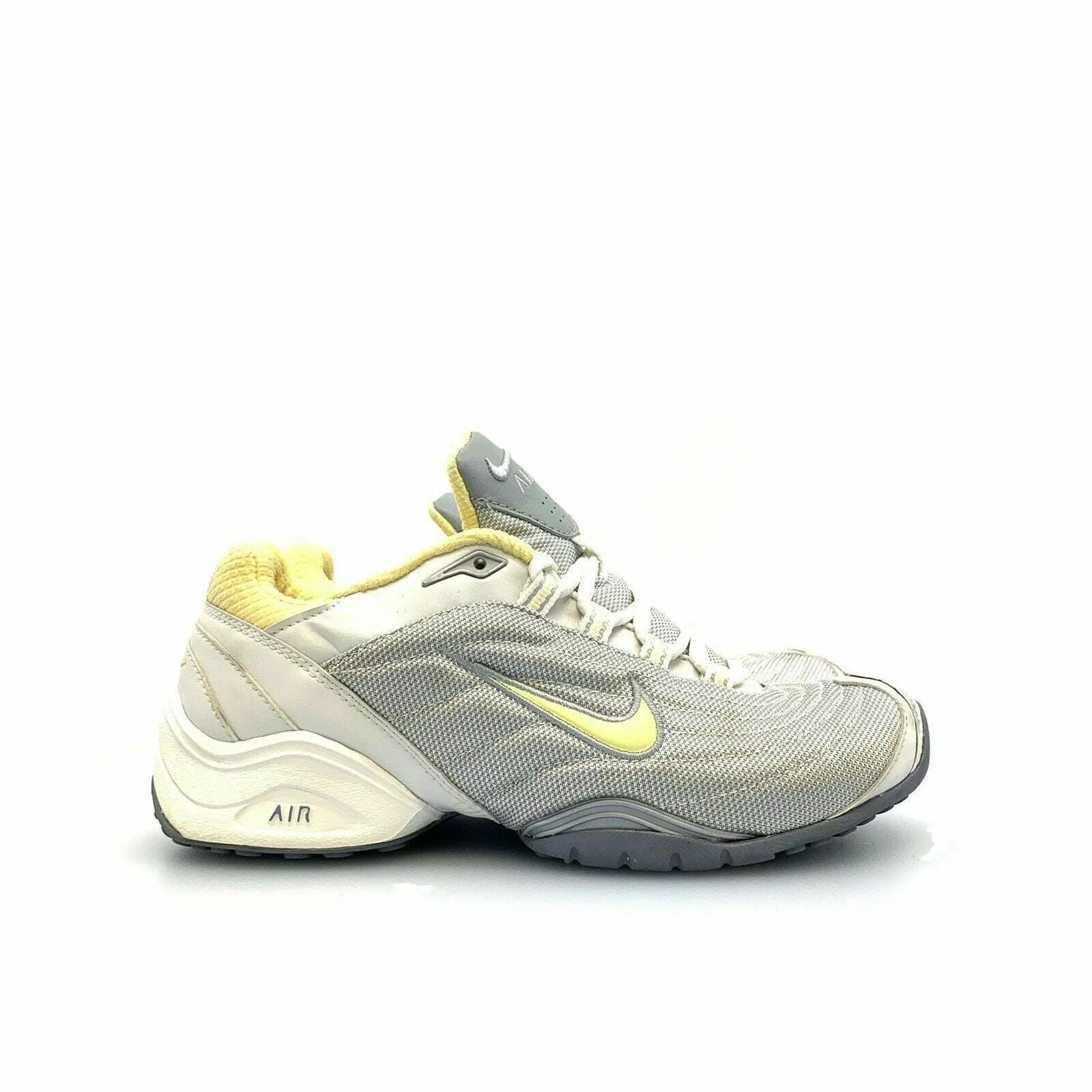 Captivating Nike Air Womens Size 6 Silver Yellow Training Athletic Shoes