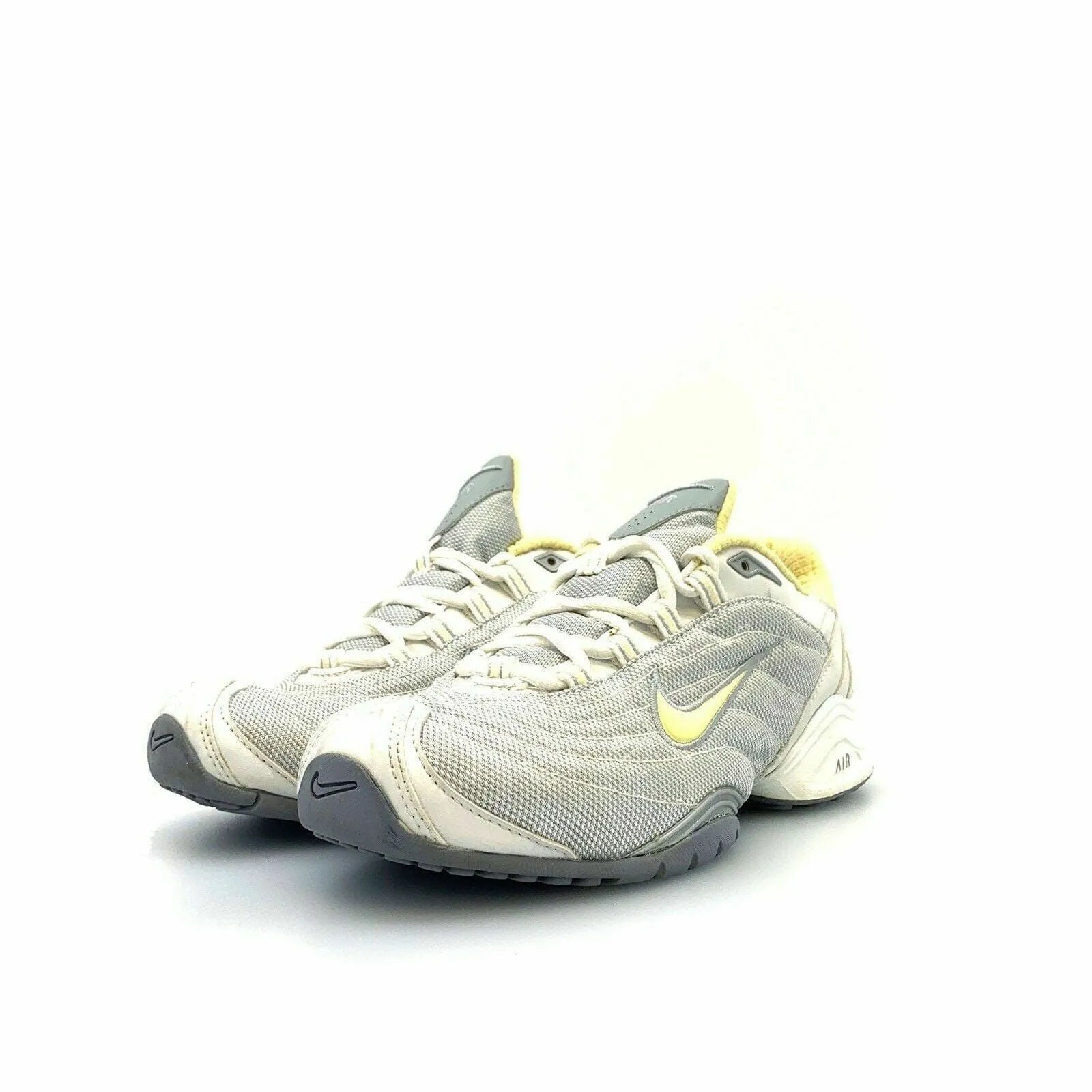 Captivating Nike Air Womens Size 6 Silver Yellow Training Athletic Shoes