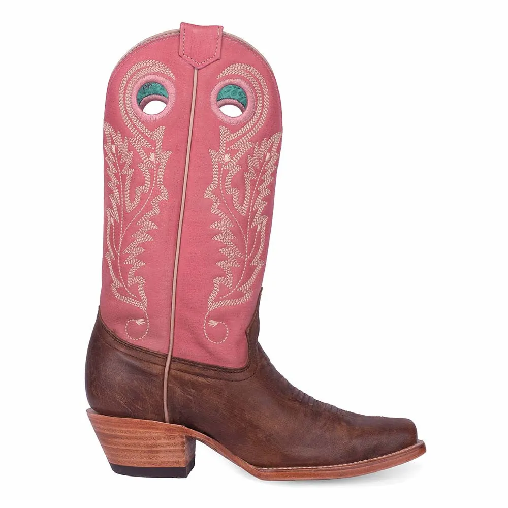 Corral Western Brown & Pink Embroidered Boots