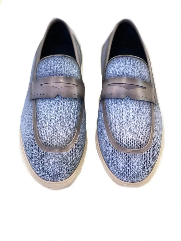 Corrente Calfskin Slip-On Penny Loafer Blue