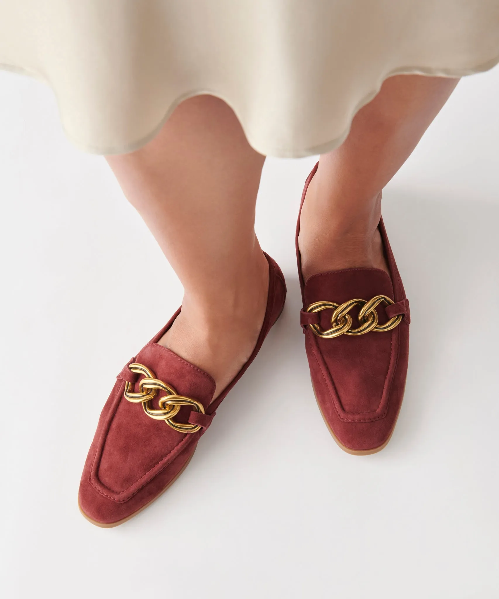 CRYS LOAFERS MAROON SUEDE - re:vita