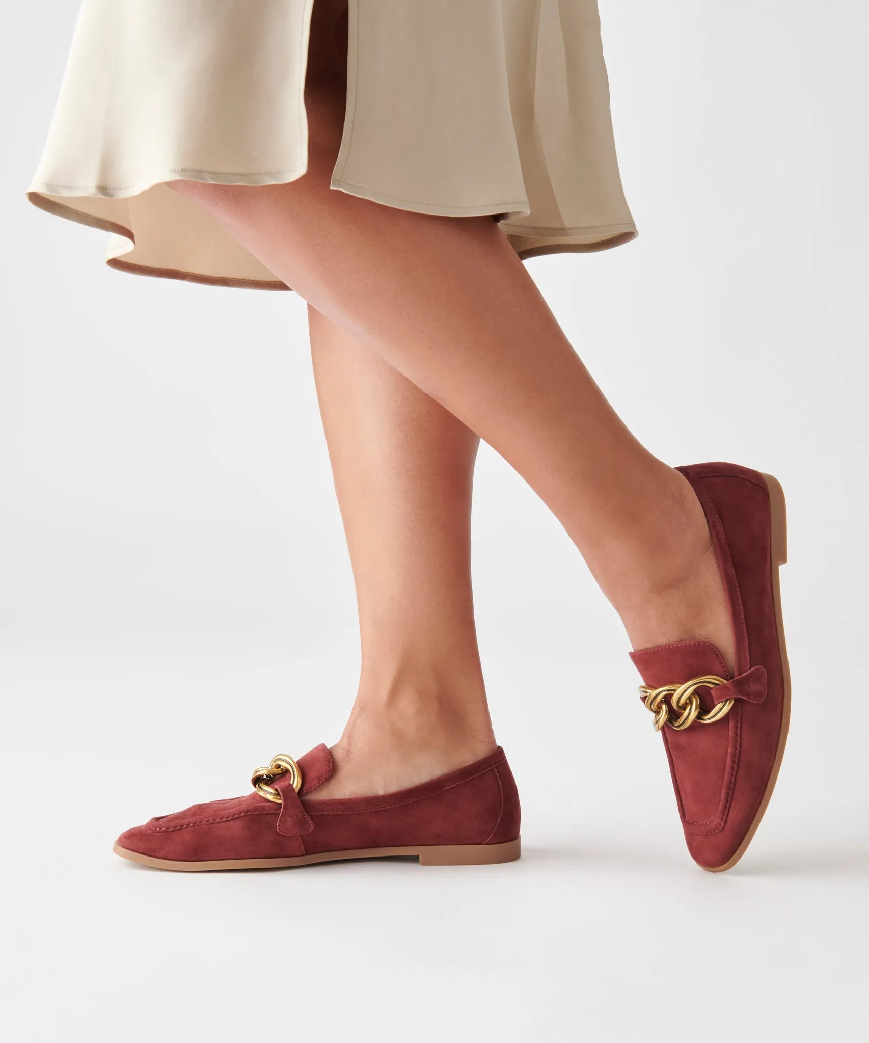 CRYS LOAFERS MAROON SUEDE - re:vita