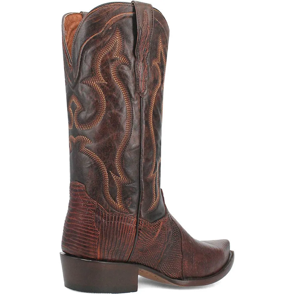 Dan Post Men's Snip Toe Exotic Western Hearst Cognac Lizard Boots