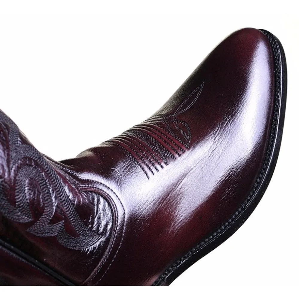 Dan Post Milwaukee Black Cherry Leather R-Toe Boots