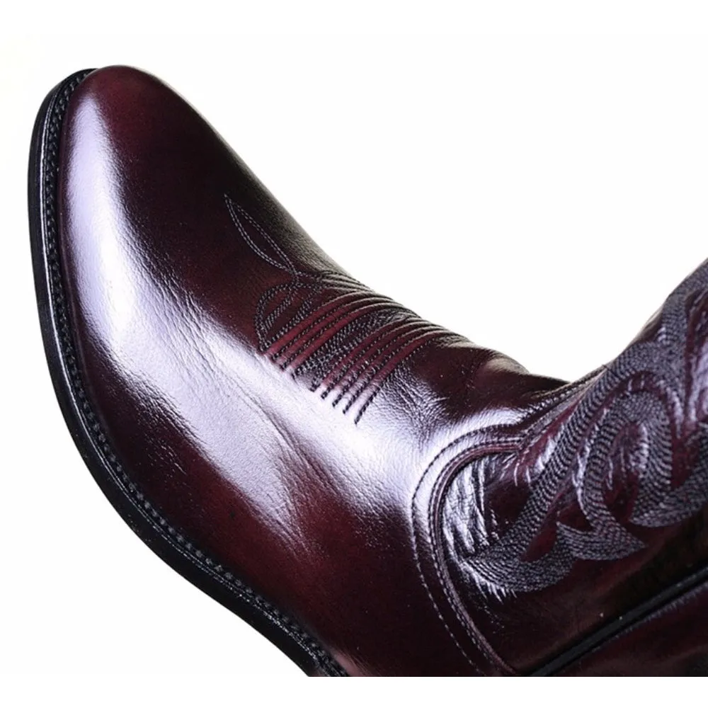 Dan Post Milwaukee Black Cherry Leather R-Toe Boots