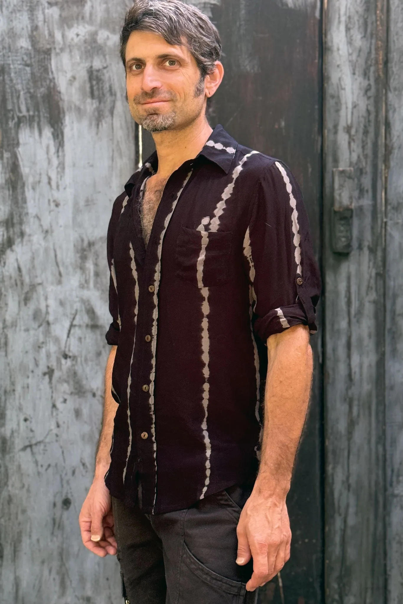 Dress Shirt -  Black TieDye