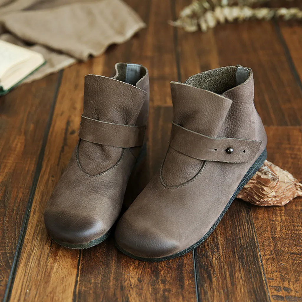 Handmade Leather Literary Retro Comfortable Martin Boots | Gift Shoes