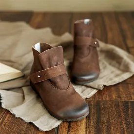 Handmade Leather Literary Retro Comfortable Martin Boots | Gift Shoes