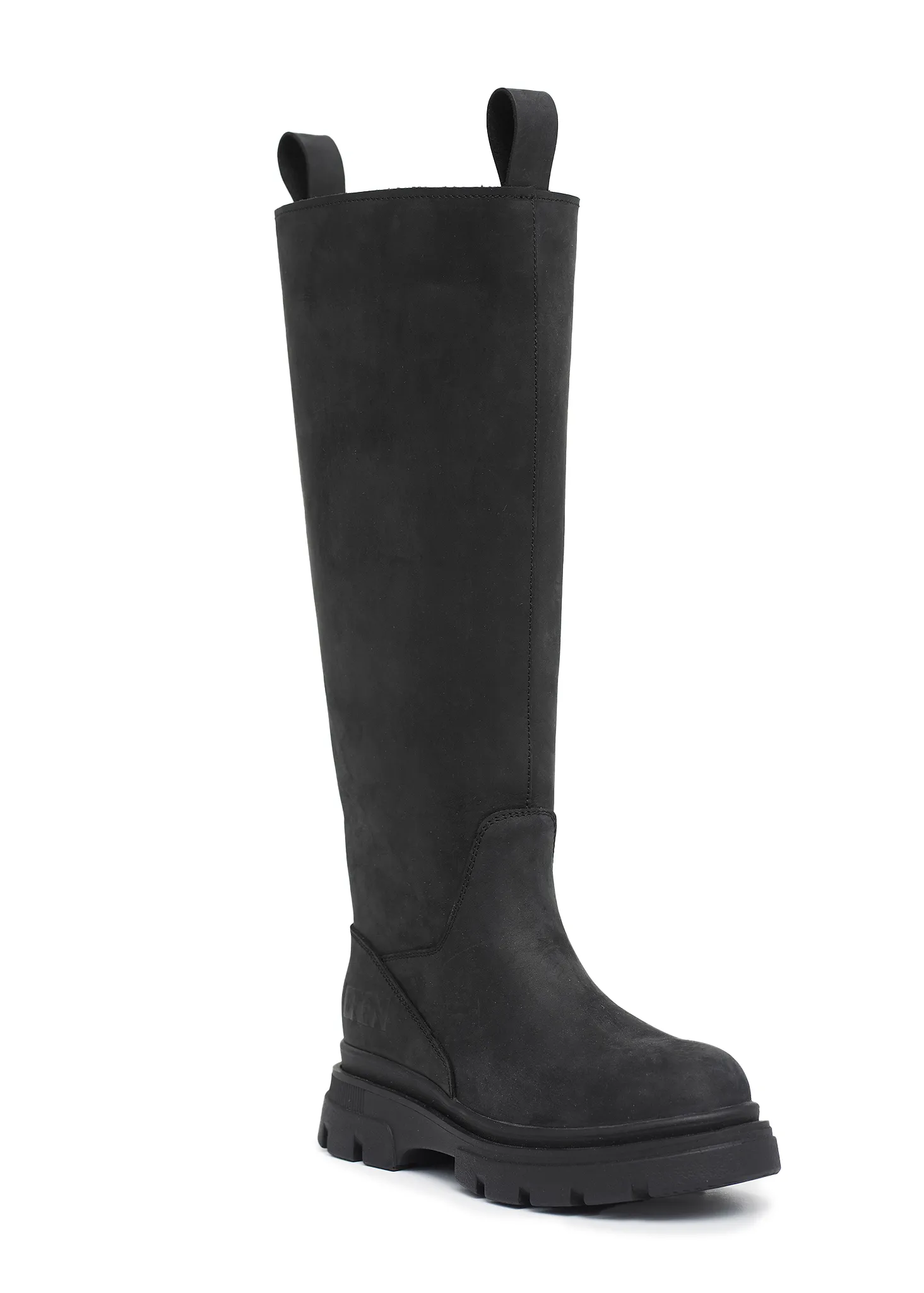 High Leather Boots - New Black