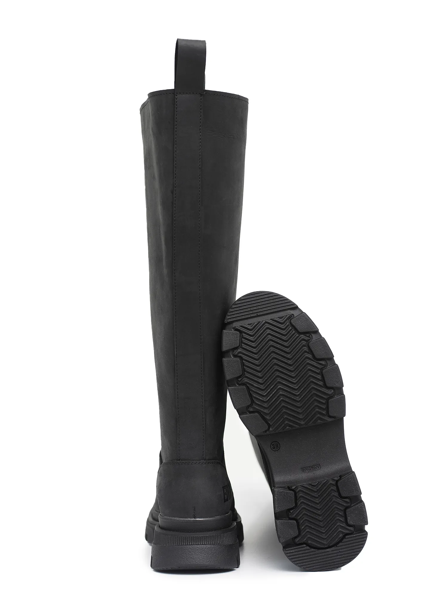 High Leather Boots - New Black