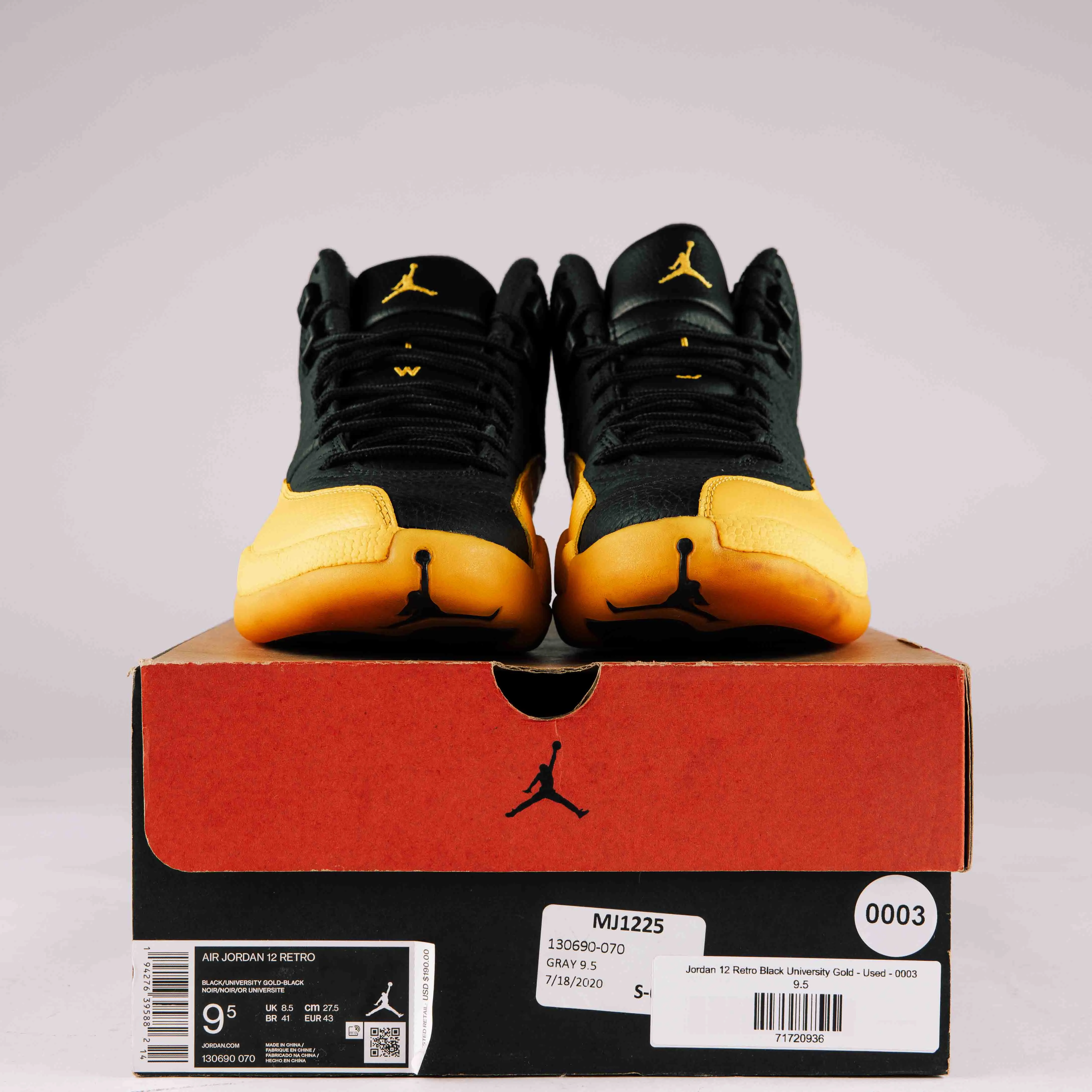 Jordan 12 Retro Black University Gold - Used - 0003