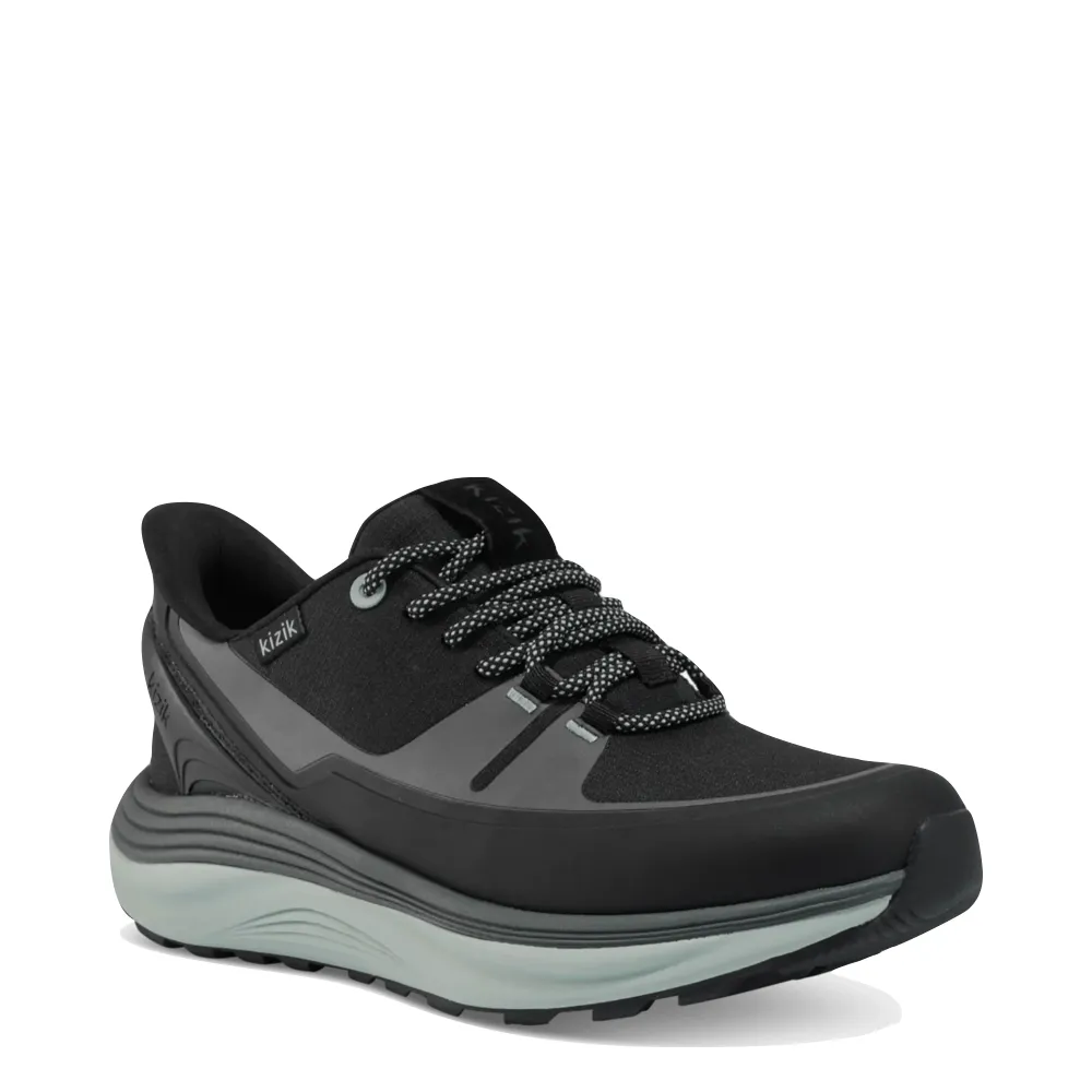 Kizik Women's London AT Hands Free Tie Sneaker in Black/Sea Spray