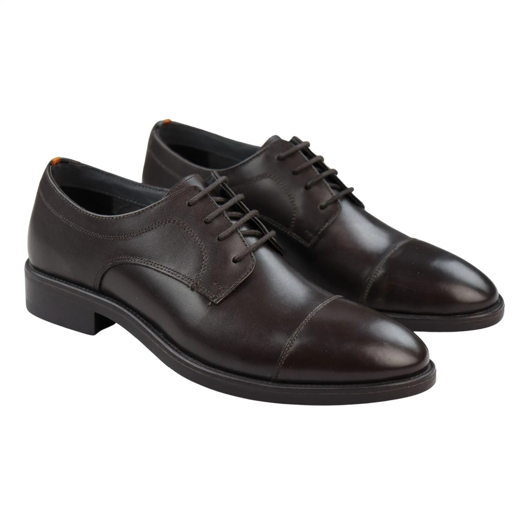 Mens Laced Derby Shoes Real Leather Black Brown Smart Casual Formal Dress Classic