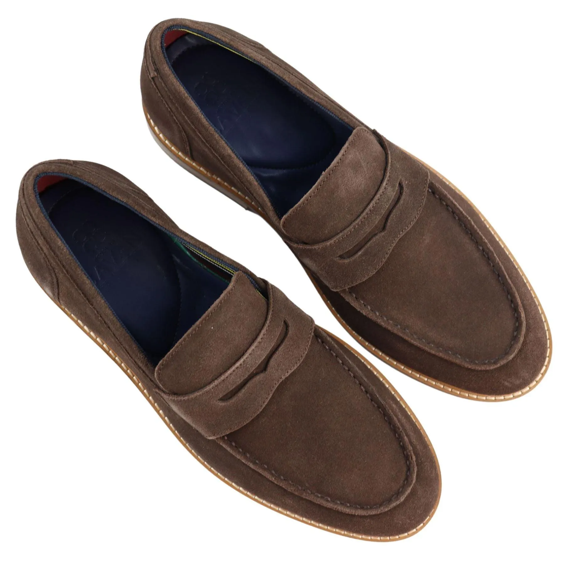 Mens Real Full Suede Slip On Loafers Boat Shoes Smart Casual Classic Comfort Fit