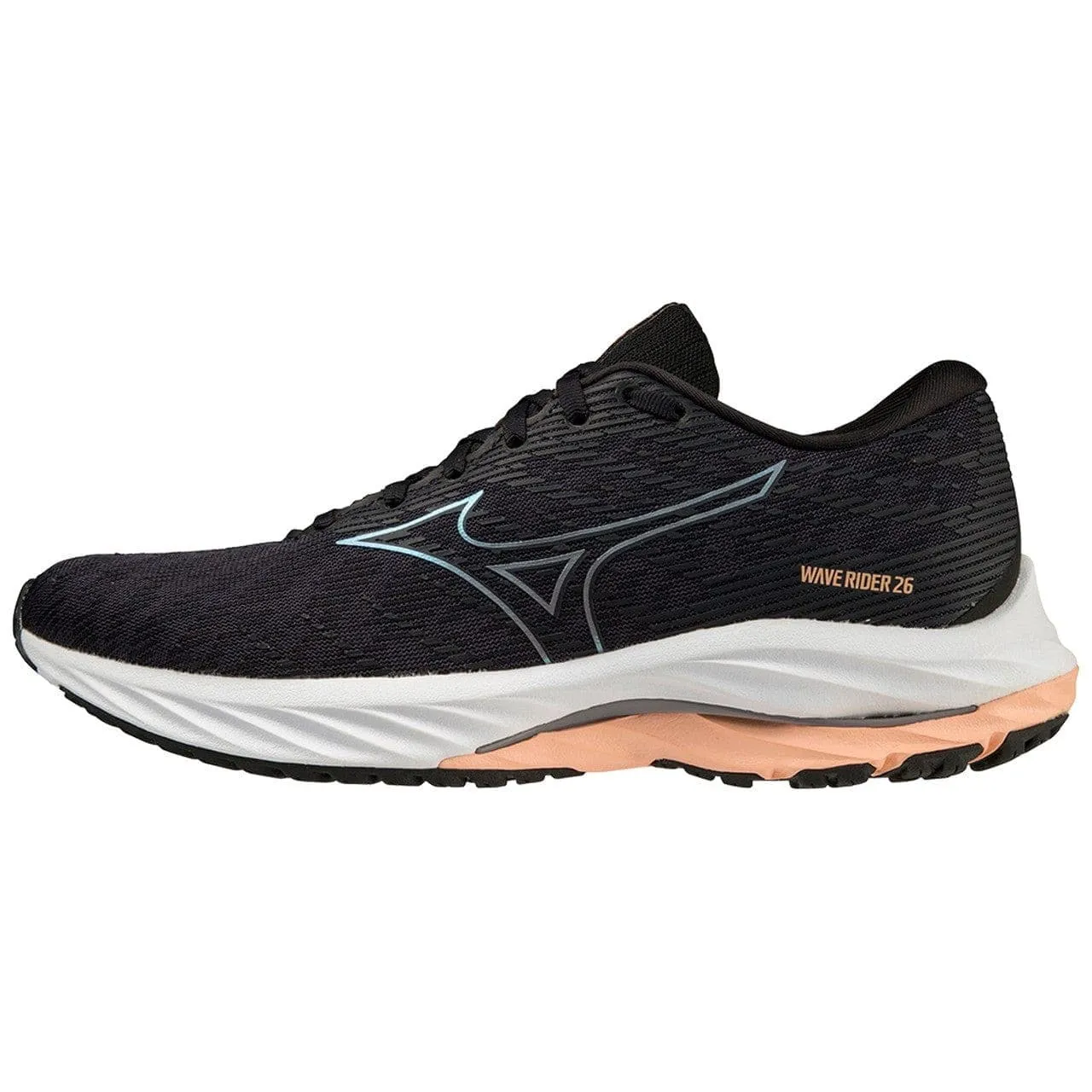 Mizuno Wave Rider 26 Wide (Womens) - OGray/Quicksilver/Salmon