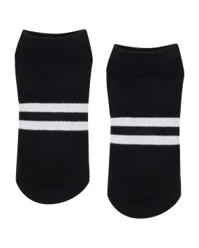 Move Active Classic Low Rise Grip Socks - Sporty Stripe Black