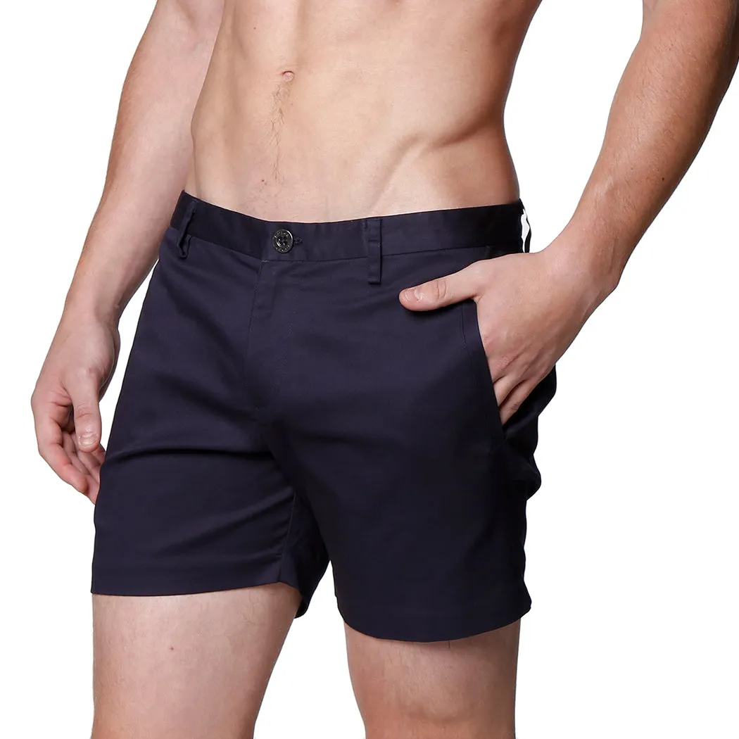 Navy Solid Stretch Holler Shorts