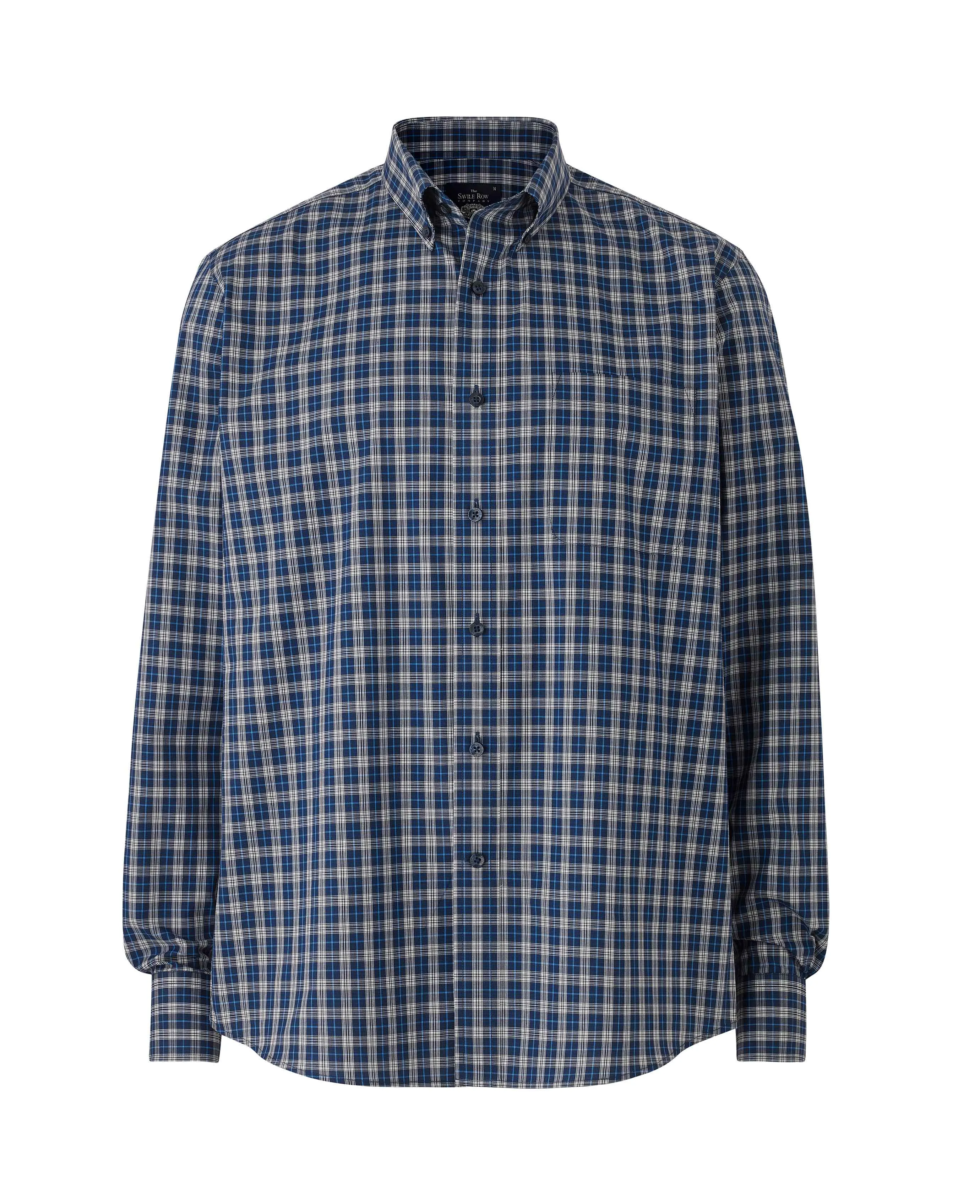 Navy White Blue Check Classic Fit Casual Shirt