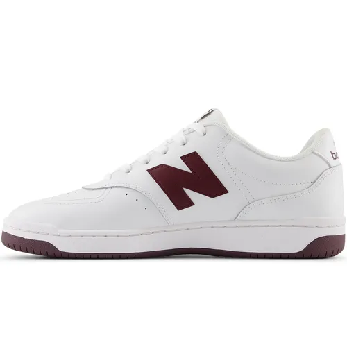 NEW BALANCE UNISEX BB80 WHITE/MAROON SNEAKER SHOES