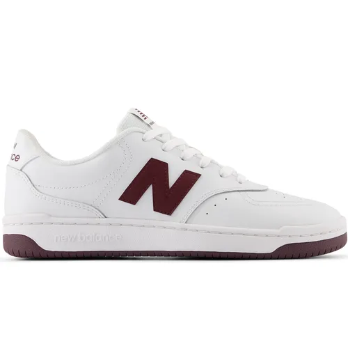 NEW BALANCE UNISEX BB80 WHITE/MAROON SNEAKER SHOES