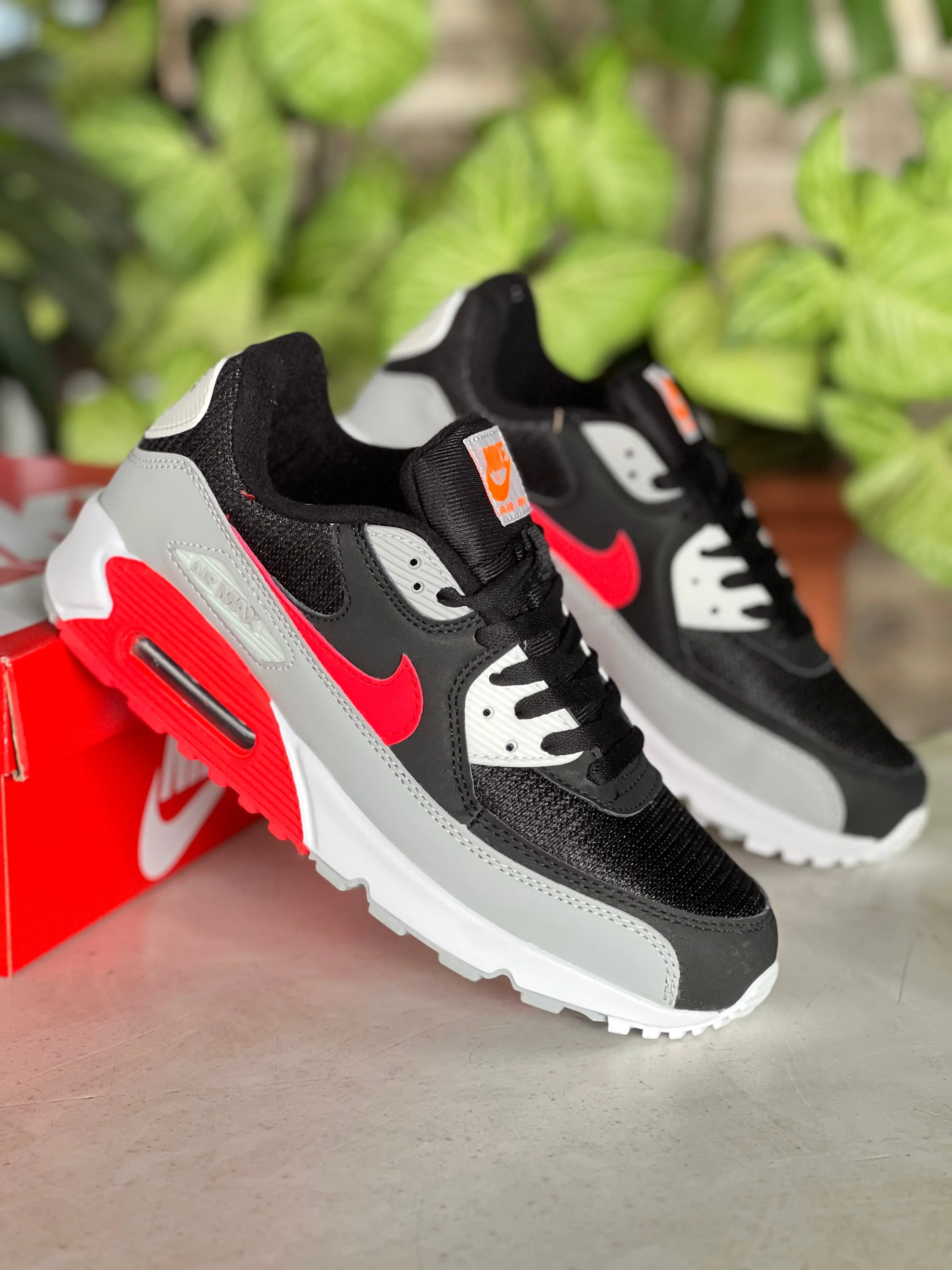 Nike AirMax90 Bright Crimson - Black/Grey