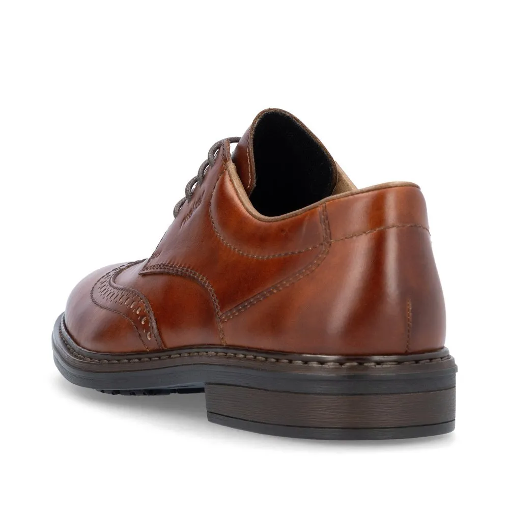 Rieker Men's Dustin 20 Wingtip Lace Shoe in Peanut Brown