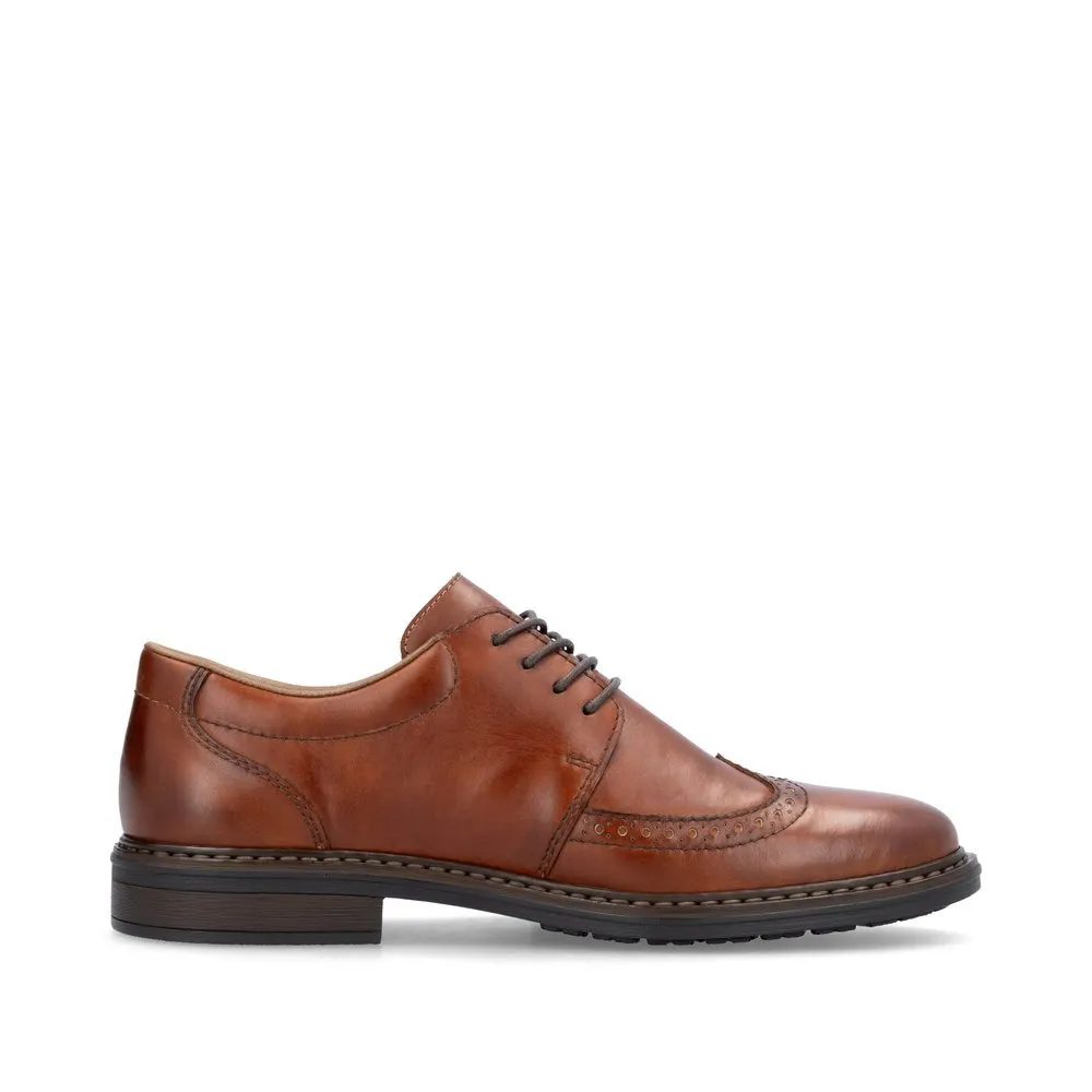 Rieker Men's Dustin 20 Wingtip Lace Shoe in Peanut Brown