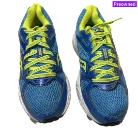 SAUCONY Women's Grid Cohesion 6 -Blue/Citron- Running Shoe - Size 7.5M Preowned