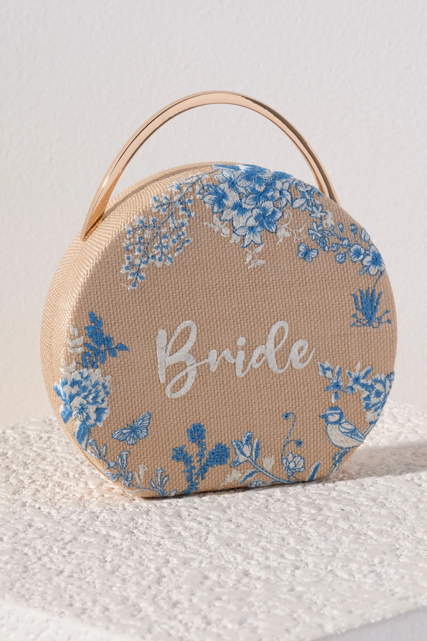 Shiraleah "Bride" Round Top-Handle Bag, Natural