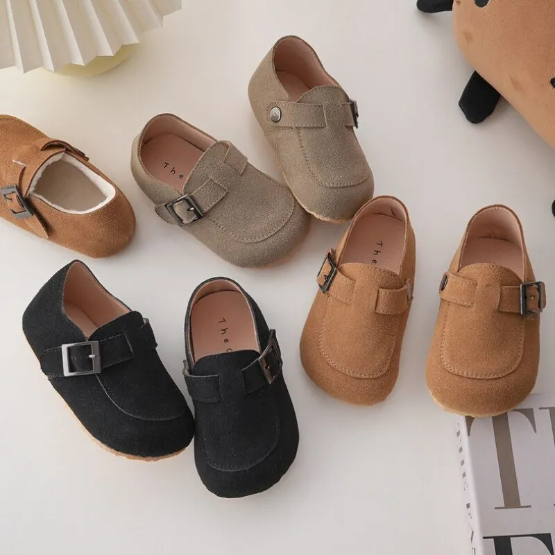 Suede Buckle Loafers for Boys - Slip On Style