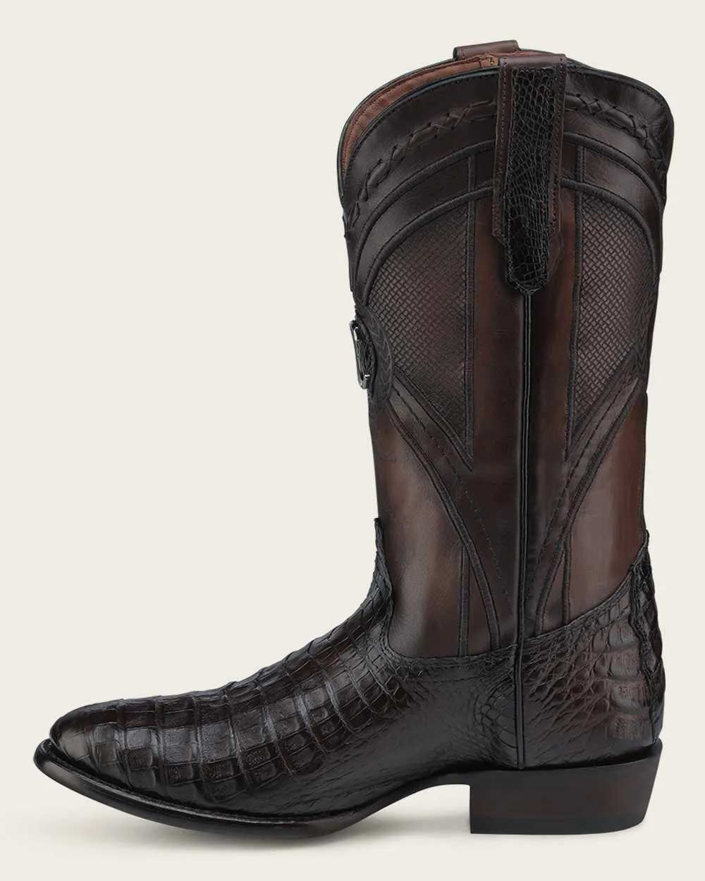 Western dark brown exotic cowboy boot