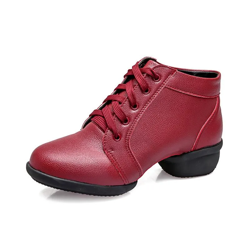 Women's Leatherette Heels Jazz With Lace-up Dance Shoes