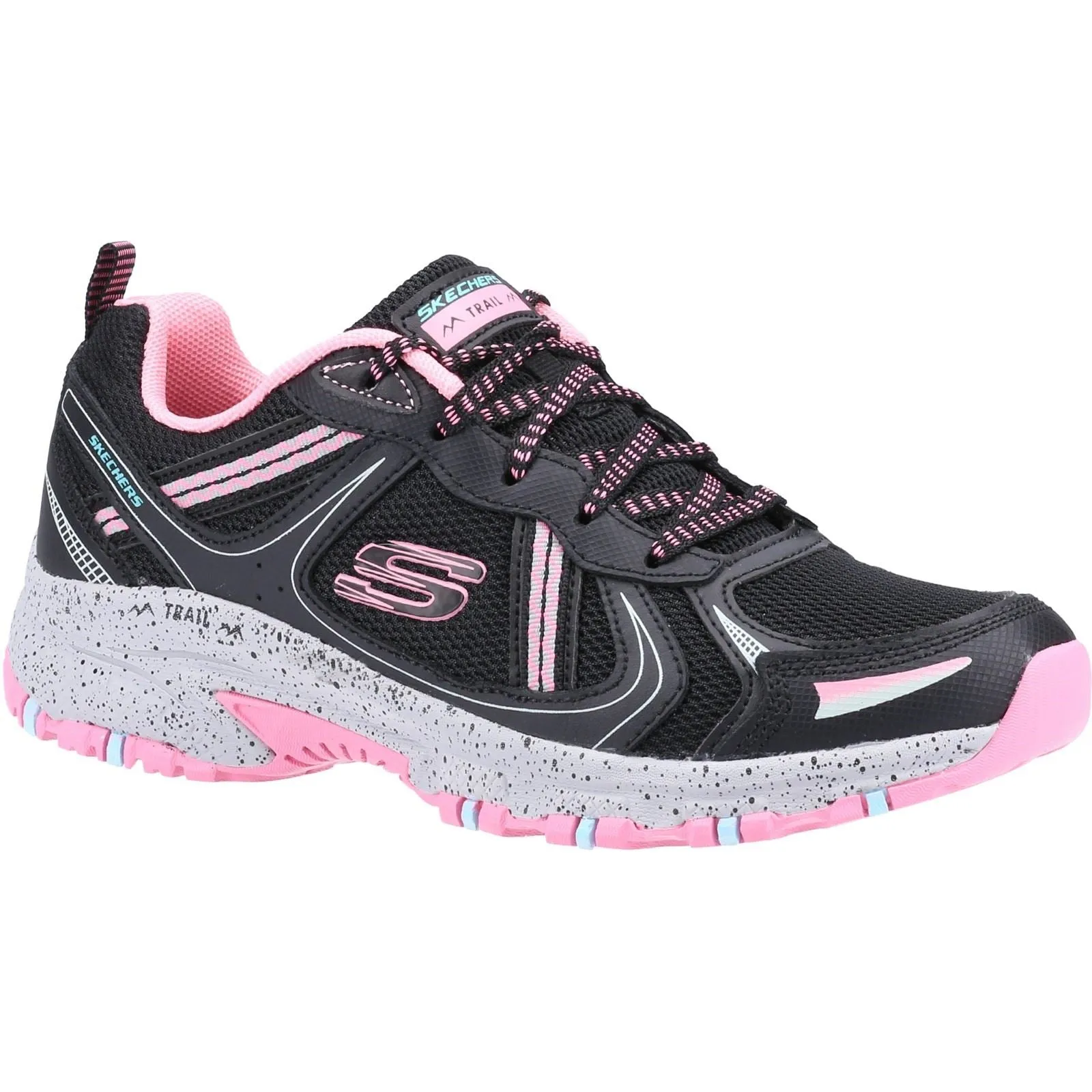 Women's Wide Fit Skechers 149820  Hillcrest Vast Adventure Trainers - Black/Hot Pink