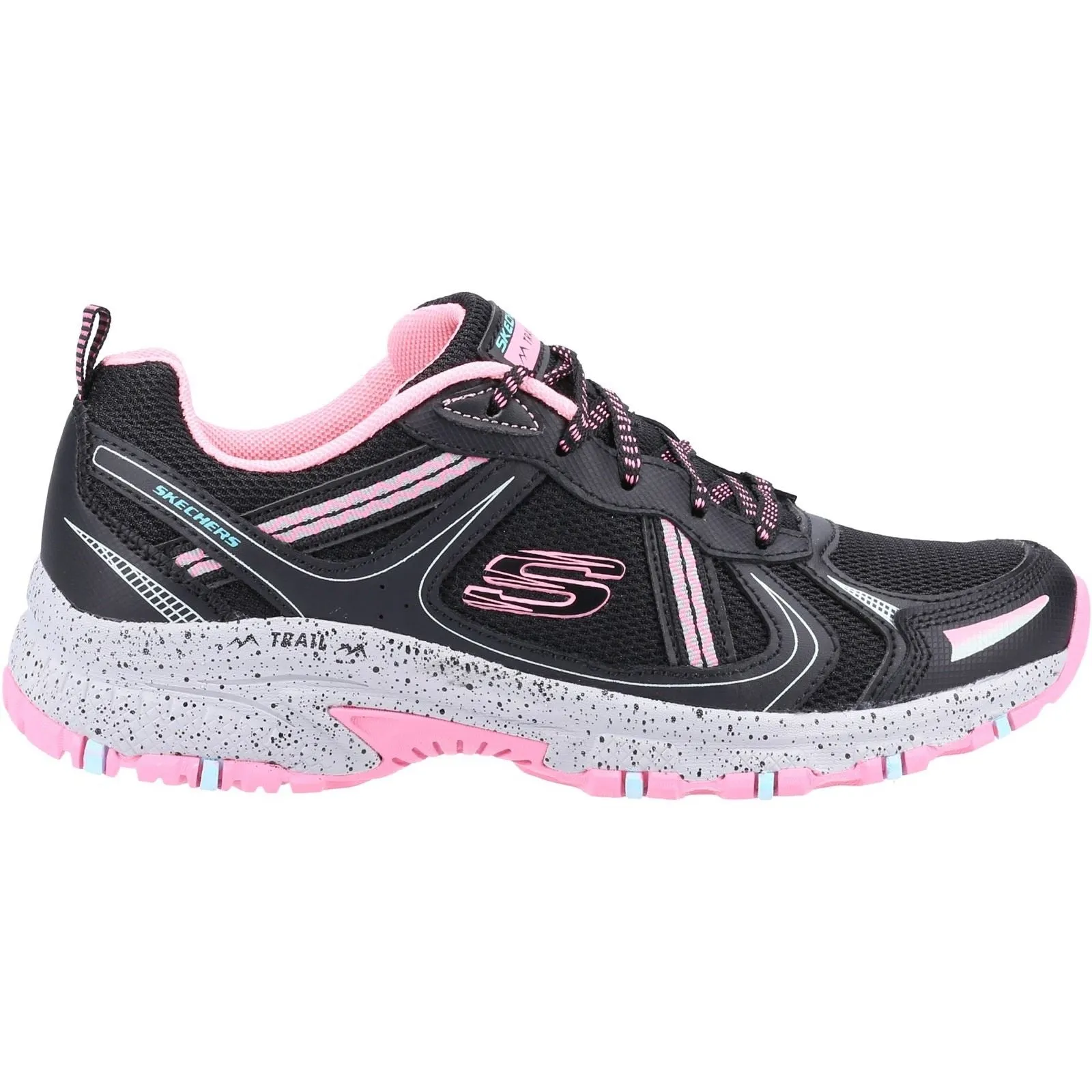 Women's Wide Fit Skechers 149820  Hillcrest Vast Adventure Trainers - Black/Hot Pink